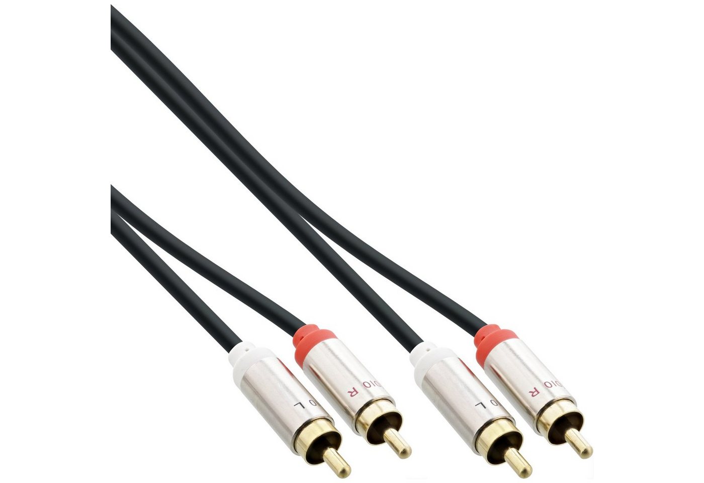 Inline InLine® Slim Audio Kabel 2x Cinch ST/ST, Stereo, 2m Audio- & Video-Kabel von Inline