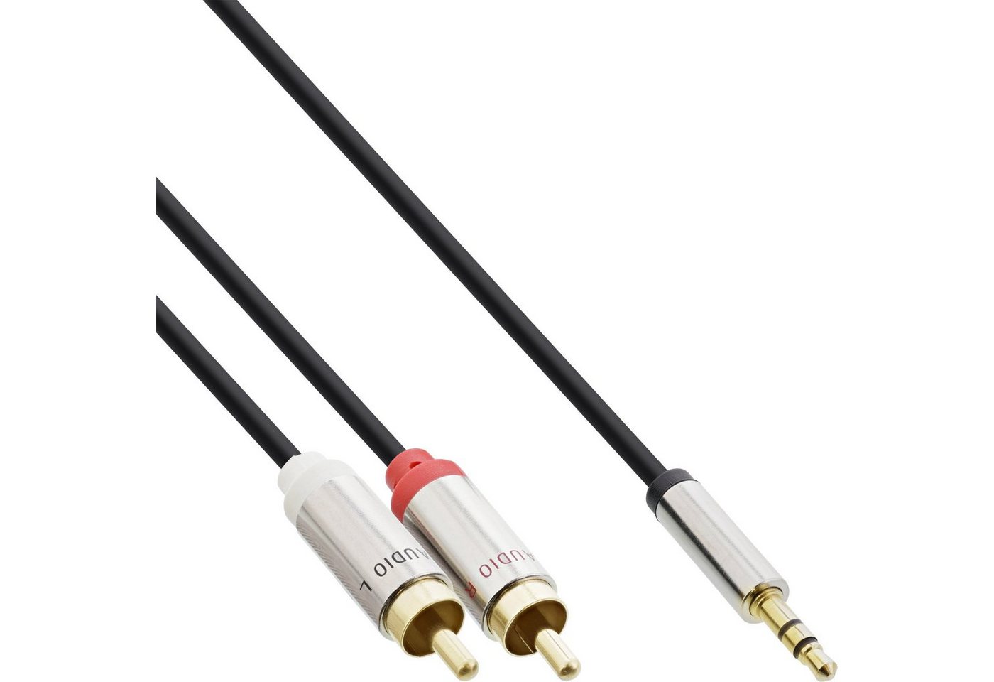 INTOS ELECTRONIC AG InLine® Slim Audio Kabel Klinke 3,5mm ST an 2x Cinch ST, 0,5m Audio- & Video-Kabel von INTOS ELECTRONIC AG