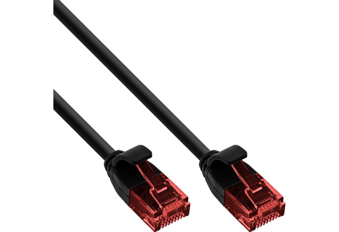 Inline InLine® Slim Patchkabel, U/UTP, Cat.6, schwarz, 0,3m LAN-Kabel von Inline