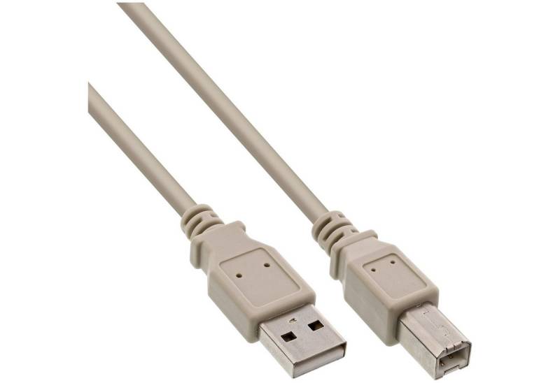 INTOS ELECTRONIC AG InLine® USB 2.0 Kabel, A an B, beige, 2m USB-Kabel von INTOS ELECTRONIC AG