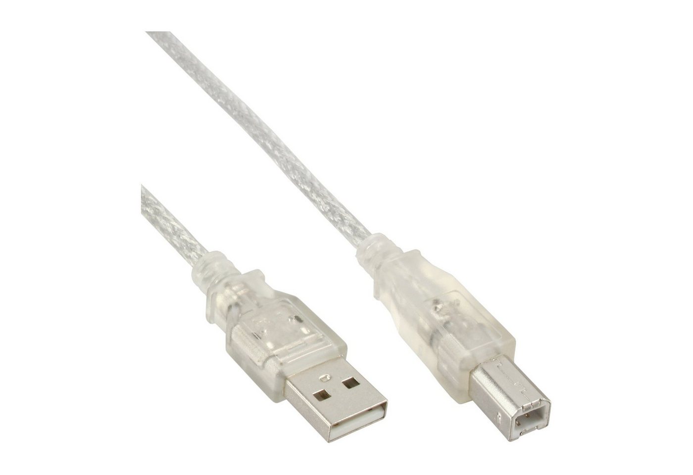 INTOS ELECTRONIC AG InLine® USB 2.0 Kabel, A an B, transparent, 0,3m USB-Kabel von INTOS ELECTRONIC AG