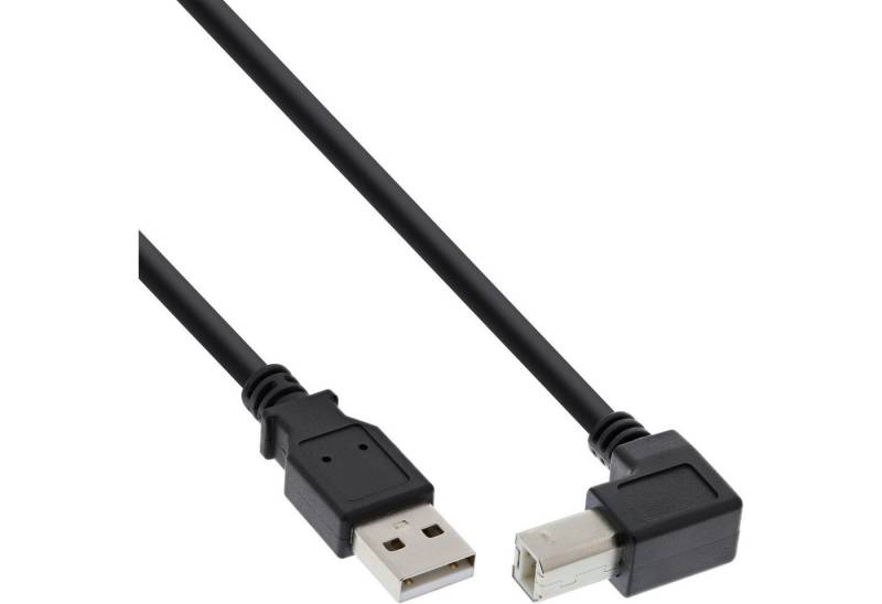 INTOS ELECTRONIC AG InLine® USB 2.0 Kabel, A an B unten abgewinkelt, schwarz, 0,3m USB-Kabel von INTOS ELECTRONIC AG