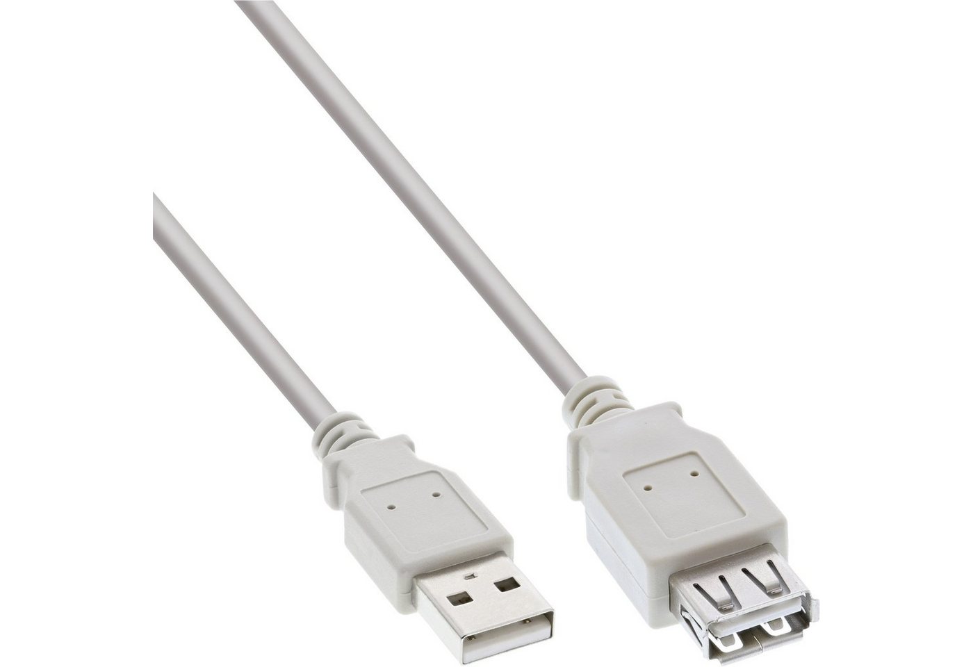 INTOS ELECTRONIC AG InLine® USB 2.0 Verlängerung, USB-A Stecker / Buchse, beige, 0,3m USB-Kabel von INTOS ELECTRONIC AG