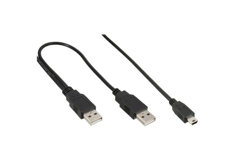 INTOS ELECTRONIC AG InLine® USB Mini-Y-Kabel, 2x Stecker A an Mini-B Stecker (5pol), 1,5m USB-Kabel von INTOS ELECTRONIC AG