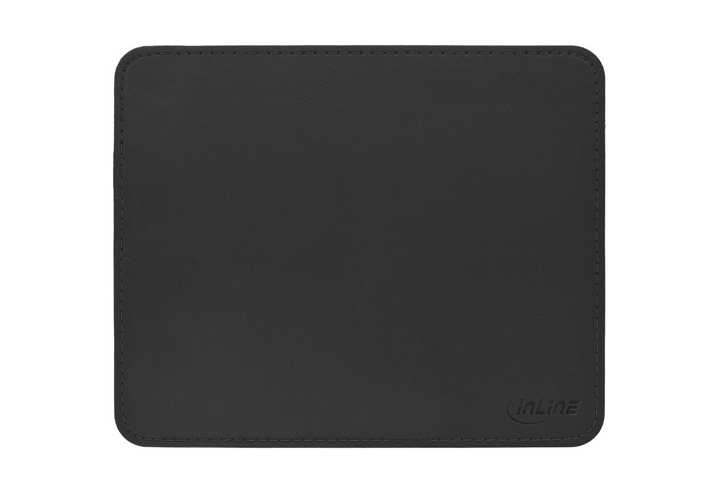 INTOS ELECTRONIC AG Mauspad InLine® Maus-Pad Premium Kunstleder, schwarz, 255x220x3mm von INTOS ELECTRONIC AG