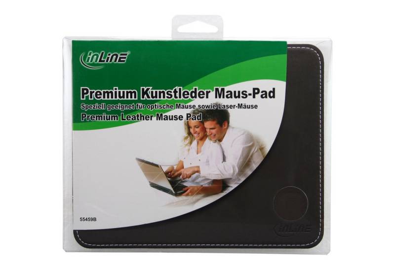 INTOS ELECTRONIC AG Mauspad InLine® Maus-Pad Premium Kunstleder braun, 220x180x3mm von INTOS ELECTRONIC AG