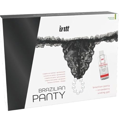 INTT RELEASES - BRAZILIAN BLACK PANTY WITH PEARLS AND LUBRICANT GEL 50 ML von INTT RELEASES