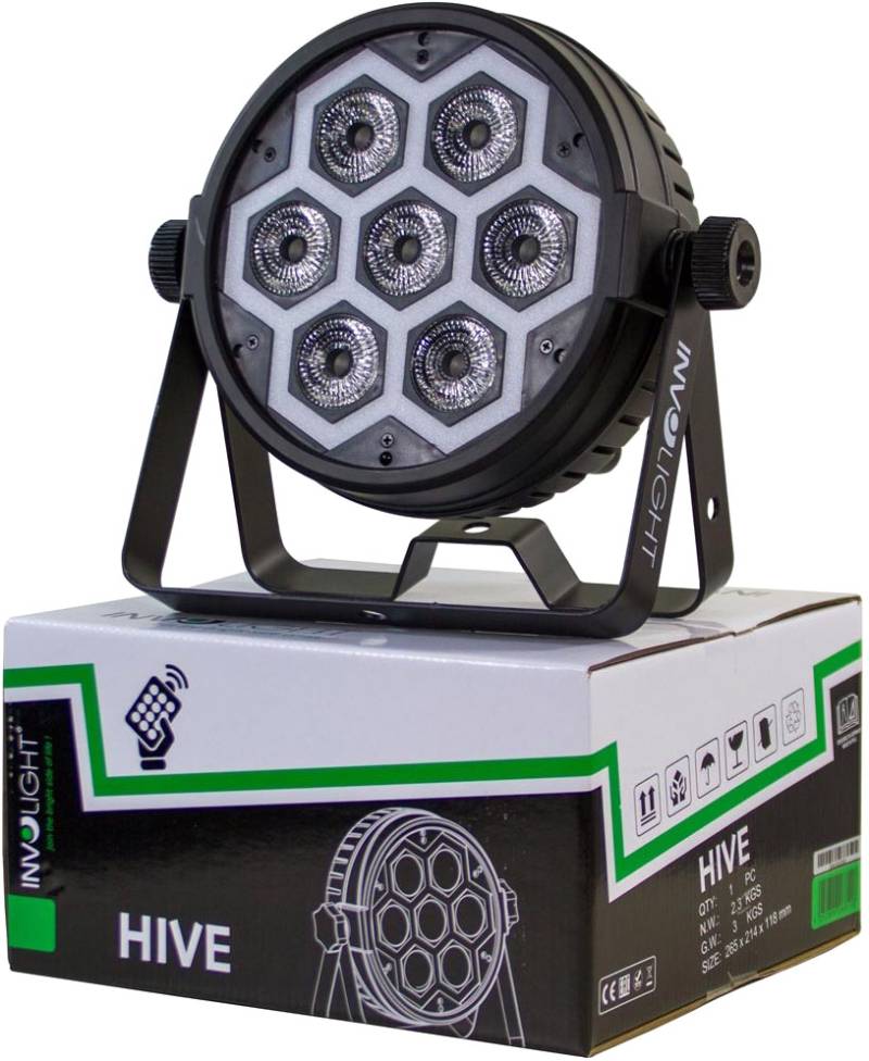 Involight HIVE 7x RGBWA+UV LED's, 60 RGB SMD, IR-​Fernbedienung von INVOLIGHT