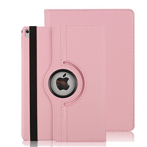iPad Pro 12,9 Folio Fall, inorton Multi-Funktion Displayschutzfolie, Slim und Leichten PU Leder Schutzhülle Rosa Rose von INorton