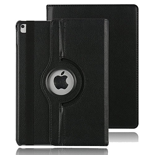 iPad Pro 12,9 Folio Fall, inorton Multi-Funktion Displayschutzfolie, Slim und Leichten PU Leder Schutzhülle Schwarz Schwarz von INorton