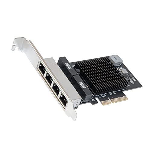 IO CREST Quad 2,5 Gigabit Ethernet PCI Express PCI-E Netzwerkschnittstellenkarte 10/100/1000/25000 Mbps RJ45 LAN Realtek RTL8125 Chipsatz, Schwarz (SI-PEX24077) von IO Crest