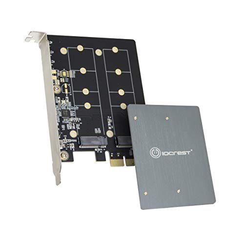 IO Crest Dual M.2 B-Key PCI-e 3.0 x1 Adapter mit Kühlkörper Jmicro JMB582 Chipsatz, SI-PEX40153 von IO Crest