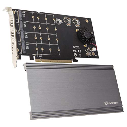 IO Crest Quad M.2 NVMe PCIe x16 Erweiterungskarte für Intel VROC und AMD Ryzen Threadripper Motherboard von IO Crest