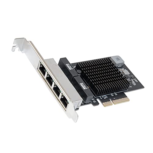 Quad 2,5 Gbit/s PCI Express x4 Gigabit Ethernet Karte mit RJ45 LAN Controller – PCIe x4 Netzwerkadapter für Gaming Office, Realtek RTL8125, Windows Linux kompatibel von IO Crest