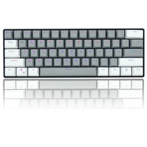 IOAOI Keycaps 60 Prozent, 104 Ducky Keycaps OEM-Profil, grau, Tastenkappen für GH60/RK61/ALT61/Annie mechanische Tastaturen mit Tastenabzieher (grau-weiß) – nur Tastenkappen. von IOAOI
