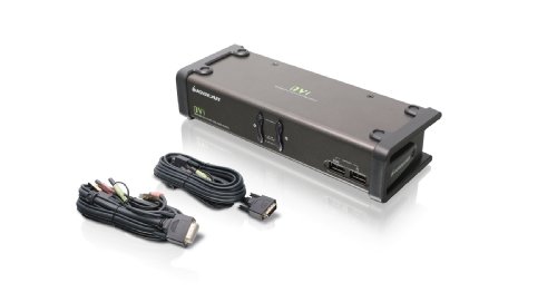 IOGEAR 2-Port DVI KVMP Switch mit komplettem Kabelsatz, (GCS1102 TAA-konform), Schwarz von IOGEAR