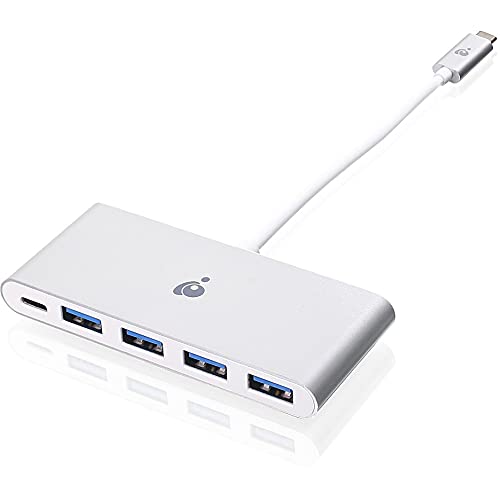 IOGEAR USB C Hub, Power Delivery, USB-C 3.0 auf 4 Port USB-A hub, für MacBook, MacBook Pro, Mac Mini, iMac, Surface Pro, Chromebook von IOGEAR