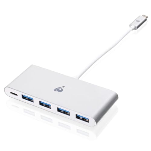 IOGEAR USB C Hub, Power Delivery, USB-C 3.0 auf 4 Port USB-A hub, für MacBook, MacBook Pro, Mac Mini, iMac, Surface Pro, Chromebook von IOGEAR