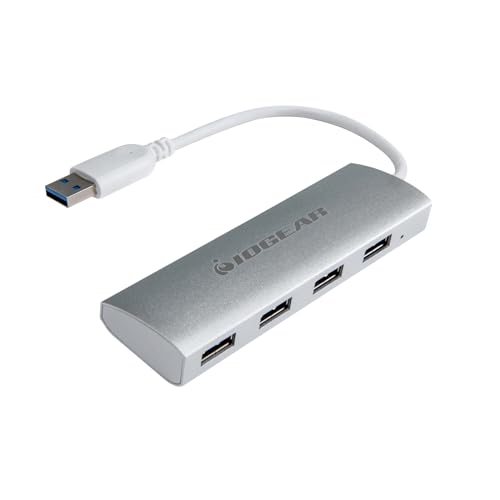 IOGEAR Usb Hub 3.0 4 Ports Daten-Hub, ultradünn Multiport USB 3.0 5 Gbit/s kompatibel mit MacBook Pro iMac PS5 PS4 XBOX Surface Pro XPS PC Laptop USB-Flash-Laufwerk Festplatte Tastatur Maus von IOGEAR