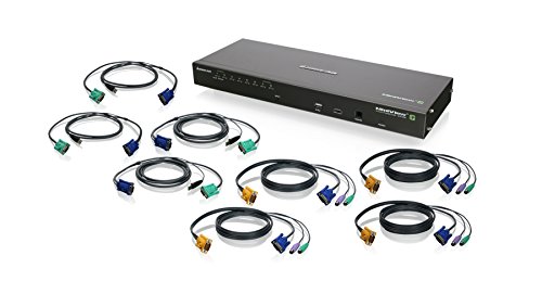 IOGEAR gcs1808ikit Maus (KVM – Eingabegerät (schwarz, USB, PS/2, USB, PS/2, VGA, 1U, KVM) von IOGEAR