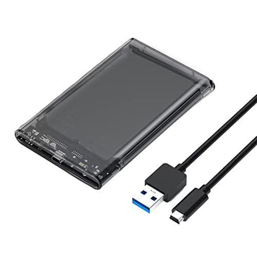 IOIUSKKU HDD Gehäuse SSD Externes mechanisches Festplattengehäuse SATA zu USB 6 Gbit/s unterstützt 6 TB Hochgeschwindigkeits Mobilgerät, Grau, USB 2.0 von IOIUSKKU