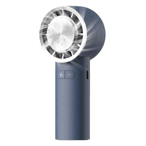 IOIUSKKU Hochgeschwindigkeits Handventilator mit Digitalanzeige und wiederaufladbarem USB ABS Kühl Desktop, Lange Akkulaufzeit, große Reichweite, dunkelblau 133 von IOIUSKKU