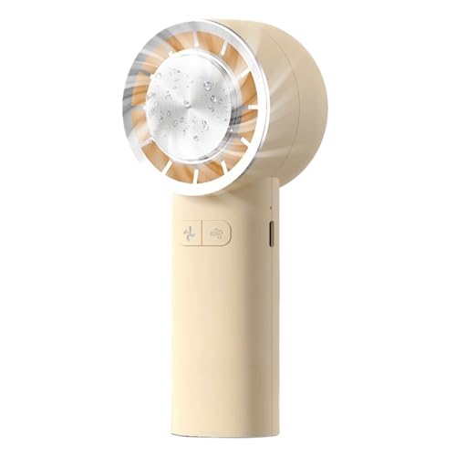 IOIUSKKU Hochgeschwindigkeits Handventilator mit Digitalanzeige und wiederaufladbarem USB ABS Kühl Desktop, Lange Akkulaufzeit, große Reichweite, gelb 133 von IOIUSKKU