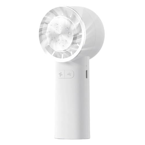 IOIUSKKU Hochgeschwindigkeits Handventilator mit Digitalanzeige und wiederaufladbarem USB ABS Kühl Desktop, Lange Akkulaufzeit, große Reichweite, weiß 133 von IOIUSKKU