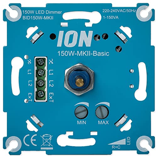 ION INDUSTRIES 150W LED Dimmer MK-II - Ohne Frontplatte - Professioneller Dimmerschalter für Dimmbare LED Lampen - Gewinner Innovation Award - Wandschalter - Drehdimmer - Dimmer - Einbau von ION INDUSTRIES