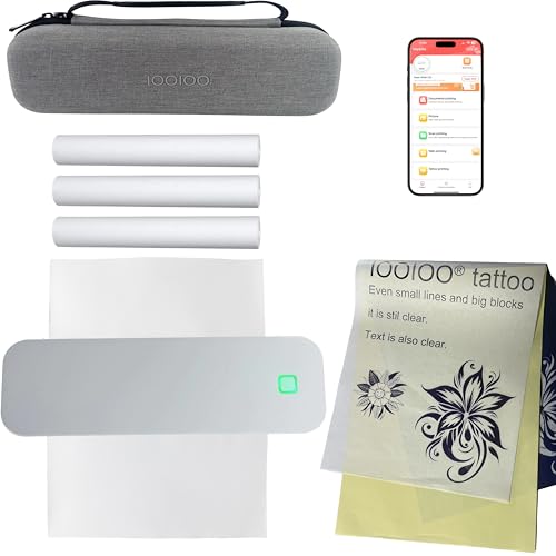 IOOIOO Tintenloser tragbarer Thermodrucker, für A4-Thermopapier mit Tragetasche von IOOIOO