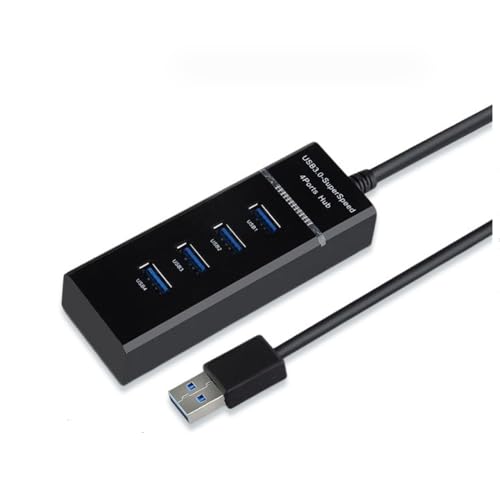 IOSSIOPPIA USB 3.0 Hub Multi – Port USB 3.0 Data Hub Adapter bis zu 5 Gbps Schnelle Datenübertragung für USB-Sticks, Laptops, externe Festplatten etc. (Schwarz, 30 Zentimeter) von IOSSIOPPIA