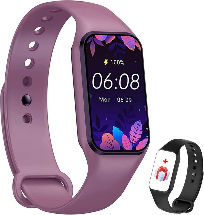 IOWODO Fur Damen Herren Oximeter Herzfrequenz Schlaf Schrittzähler Smartwatch (1.47 Zoll, Android iOS), mit Nachrichtenbenachrichtigung, SpO2, Wasserdicht IP68 von IOWODO