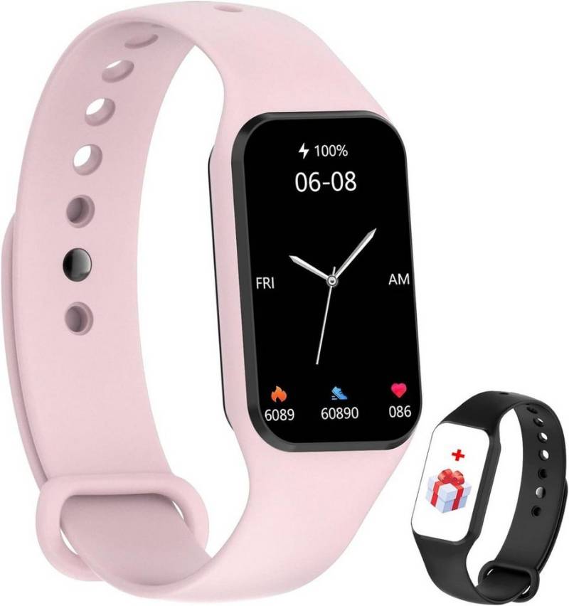 IOWODO IP68 wasserdicht Männer & Frauen's Smartwatch (1,47 Zoll, Android / iOS), Mit Oximeter Blutdruck Herzfrequenzmonitor & Benachrichtigungsfunktion von IOWODO