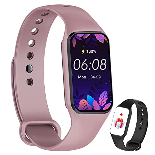 IOWODO Smartwatch Damen Herren Oximeter Herzfrequenz Schlaf Schrittzähler Smartwatch mit Benachrichtigung, SpO2, Wasserdicht IP68 für Android IOS (Purple) von IOWODO