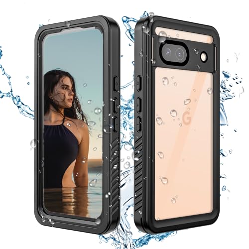 IP68CASE Google Pixel 8A Hülle,Wasserdicht Stoßfest Staubdicht Handyhülle 360 Grad Rundumschutz Schutzhülle mit Eingebautem Displayschutz Outdoor Panzerhülle Unterwasser Abdeckung für Pixel 8A,Schwarz von IP68CASE