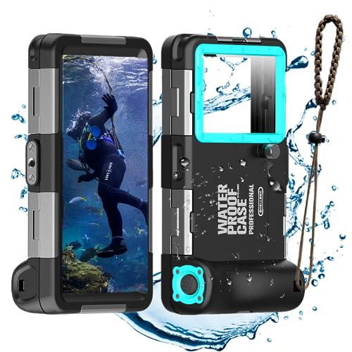 IPX8 wasserdichte Handyhülle zum Schwimmen unter Wasser Hülle Universal Smartphone Tauchen Abdeckung für iPhone 15 14 13 11 Samsung S23 S21 Huawei Google OnePlus Xiaomi Redmi LG(2.Generation Schwarz) von IP68CASE