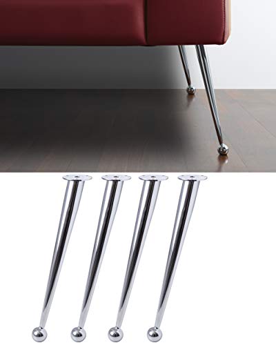 IPEA 4 x Beine für Möbel und Sofas im Vintage-Stil, 4 Füße aus Eisen – Füße im Retro-Design – Füße für Einrichtung – Farbe Chrom – Höhe 330 mm von IPEA