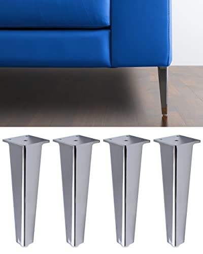 IPEA 4 x Möbelfüße für Sofas und Möbel Modell NEUTRONE - Set mit 4 hochwertigen Füßen aus Eisen - Modernes und Elegantes Design Farbe Silber glänzend, Höhe 195 mm von IPEA