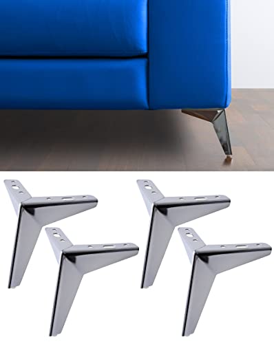 IPEA 4X Möbelfüße Sofa Füße Modell Jazz - Höhe 135 mm – Füße im Eleganten Design für Sessel und Schränke - 4 Metall Beine aus Eisen – Mobelfusse Farbe Chrom – Kolor Verchromt von IPEA