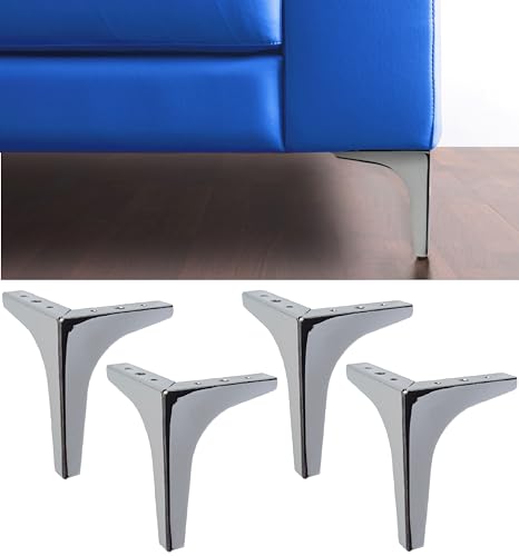 IPEA 4X Möbelfüße Sofa Füße Modell META - Höhe 150 mm – Füsse im Eleganten Design für Sessel und Schränke - 4 Metall Beine aus Eisen – Mobelfusse Farbe Chrom – Kolor Verchromt von IPEA