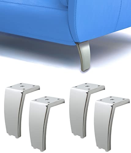 IPEA 4X Möbelfüße Sofa Füße Modell Winter – Höhe 130 mm im Design für Sessel und Schränke - 4 Metall Beine aus Eisen Mobelfusse Farbe Chrom Kolor Verchromt, 120 mm von IPEA