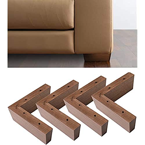 IPEA 4X Möbelfüße Sofa Füße aus Holz Farbe Walnuss – Höhe 50 mm – Made in Italy – Fuße fur Möbel, Sofas, Schränke – Eckfüße - Beine in Kegelform Massivholz fur Sessel von IPEA