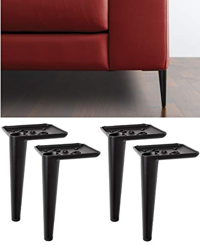 IPEA 4X Möbelfüße Sofafüße Modell Engel- Höhe 150 mm Füße im Eleganten Design für Sessel und Schränke - 4 Metall Beine aus Eisen Mobelfusse Farbe Schwarz Kolor Mattschwarz von IPEA