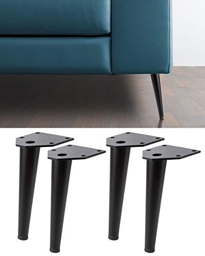 IPEA 4 x Möbelfüße für Sofas, Möbel, Sessel Modell Swing Black – Set mit 4 Beinen aus Eisen – Elegantes Design – Höhe 150 mm – Farbe Schwarz von IPEA