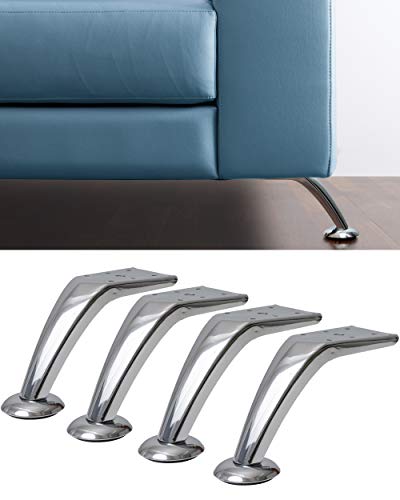 IPEA Füße für Möbel und Sofas Modell Kobalt – Set mit 4 Beinen aus Metall – Füße im Eleganten Design für Sessel, Schränke, Betten – Farbe Verchromt – Möbelfüße Höhe 130 mm von IPEA