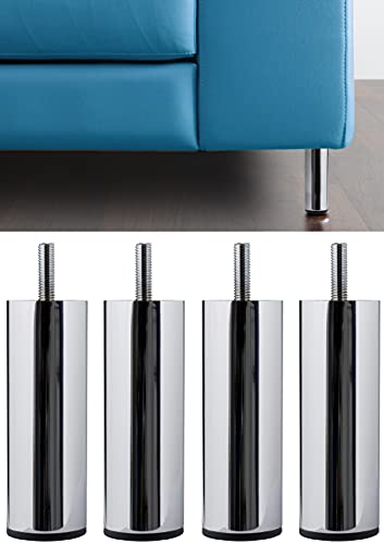 IPEA Möbelfüße Füße für Sofas Modell AQUAMARINA – Set mit 4 Beinen aus Metall – Füße im minimalistischen Design für Sessel, Schränke, Betten – Schraube 10 m – Farbe verchromt – Höhe 130 mm von IPEA