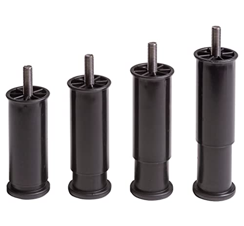 IPEA Set mit 4 verstellbaren Beinen für Möbel, Küche, Sofa, Schränke, Set mit 4 Beinen, ausziehbar in der Höhe von 100 bis 145 mm – Füße schwarz – 45 mm Verlängerung IPEA Set mit 4 verstellbaren Beinen für Möbel, Küche, Sofa, Schränke, Set mit 4 Beinen, ausziehbar in der Höhe von 100 bis 145 mm – Füße schwarz – 45 mm Verlängerung von IPEA