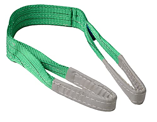 IPEA Zurrgurt für Lasten und Gewichte – Tragkraft 2000 kg – abriebfestes und schnittfestes Polyester-Seil zum Heben schwerer Gegenstände – gemäß CEN Norm – 60 mm x 1 Meter – grün von IPEA