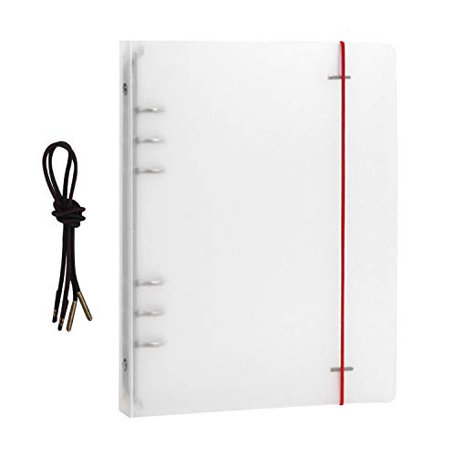 A4/A5/B5 Multifunktions Ordner Ringbuch Löcher transparent nachfüllbar Kunststoff Notizbuch Hülle Ringordner Notebook-Schutz Lose-Blatt-Ordner Gummibandverschluss Home Office und Schulbedarf von IPENNY