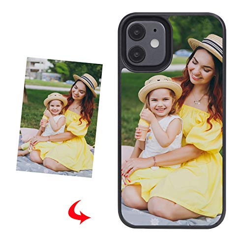 Personalisierte Hülle Handy kompatibel mit Apple iPhone 12/12 Mini/12 Pro/12 Pro Max Weich TPU+ PC Motiv Case Selbst mit eigenem Foto/Buchstabe Initialen/Name/Text Handyhülle ganz Individuell von IPENNY